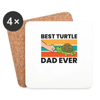 Meilleur Tortue De Papa Ever animal de compagnie - Dessous de verre (lot de 4) - blanc - Devant