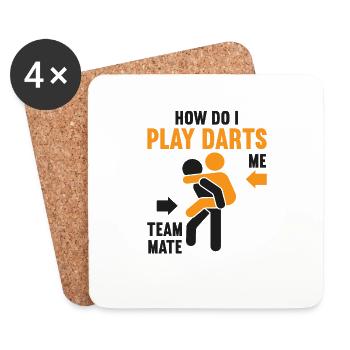 Dart Darts Dartboard Game Darts Player Shooting - Coasters (set of 4) - white - Front