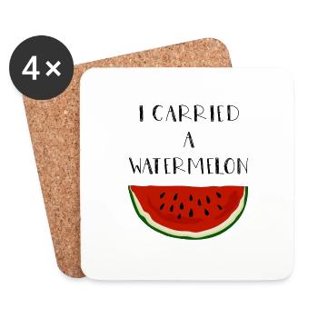 I Carried A Watermelon 2 - Dessous de verre (lot de 4) - blanc - Devant