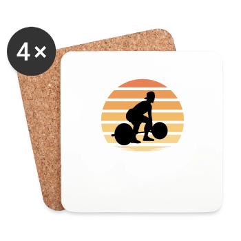 Fitness Gym Workout Pumps - Coasters (set of 4) - white - Front