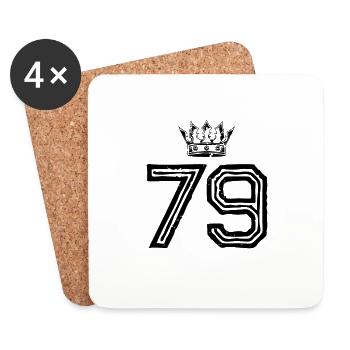 79 Zahl Krone - Untersetzer (4er-Set) - Weiß - Vorne