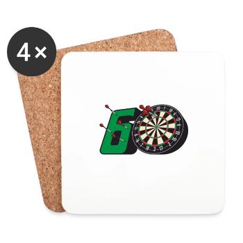 60. Geburtstag Darts Geschenk 60 Ehrentag Männer - Untersetzer (4er-Set) - Weiß - Vorne