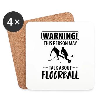 Floorball - Untersetzer (4er-Set) - Weiß - Vorne