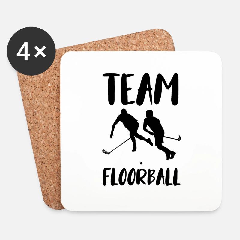 Floorball - Untersetzer (4er-Set) - Weiß