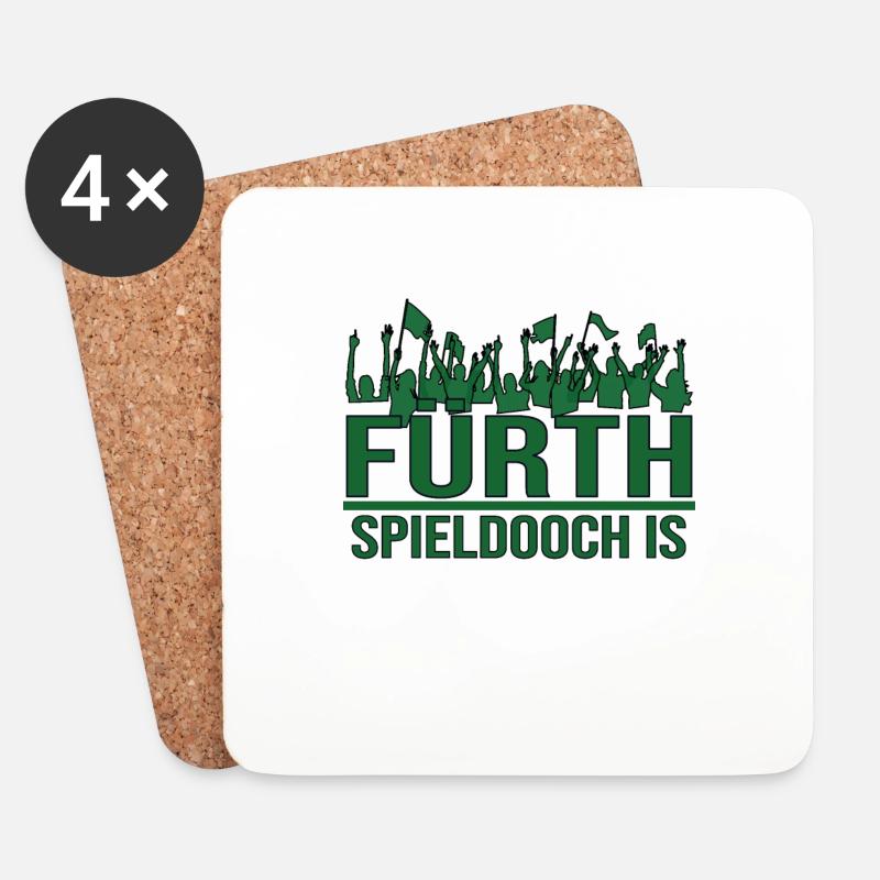 Erschdklassisch - Spieldooch is - Fürth T-Shirt - Untersetzer (4er-Set) - Weiß