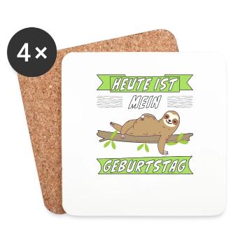 HEUTE IST MEIN GEBURTSTAG - Untersetzer (4er-Set) - Weiß - Vorne