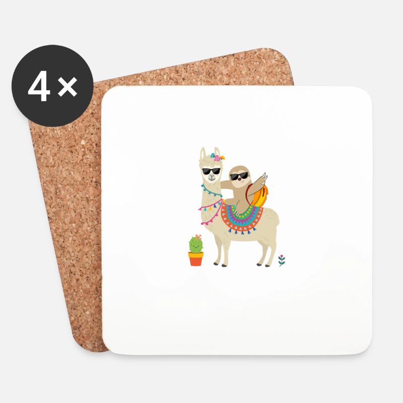 Kindergarten kein prob lama - Untersetzer (4er-Set) - Weiß