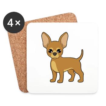 Chihuahua - Dessous de verre (lot de 4) - blanc - Devant