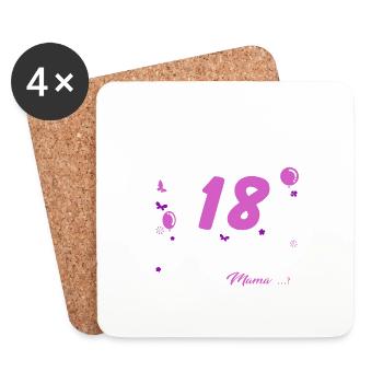 18 Geburtstag Mädchen Geschenk lustig 18. Ehrentag - Untersetzer (4er-Set) - Weiß - Vorne