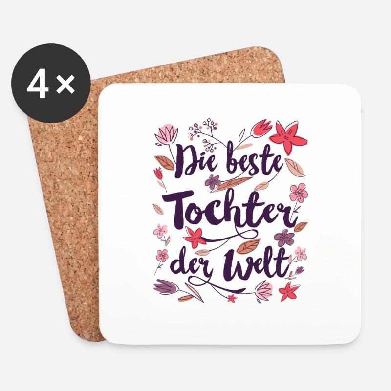 Beste Tochter - Untersetzer (4er-Set) - Weiß