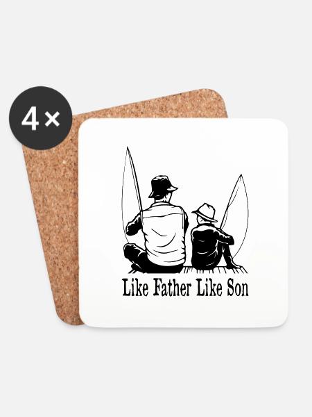 Like Father Like Son Fishing - Untersetzer (4er-Set) - Weiß