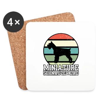 Miniature Schnauzer Dad I Retro Schnauzer Dad - Coasters (set of 4) - white - Front