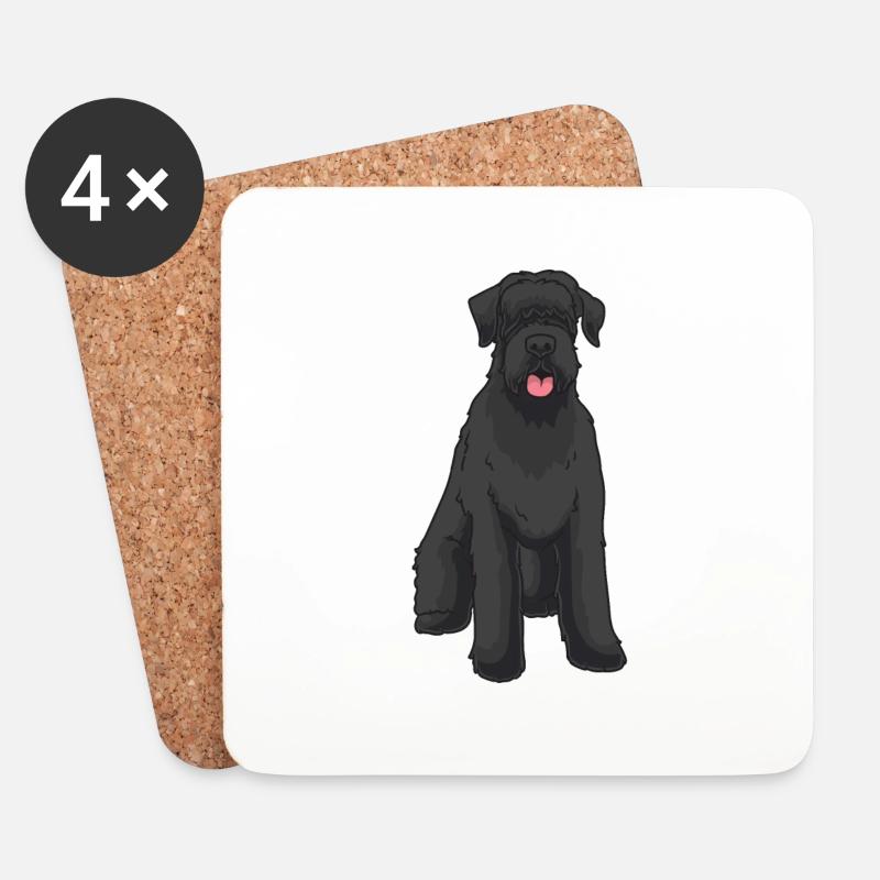 Riesenschnauzer Hund - Untersetzer (4er-Set) - Weiß