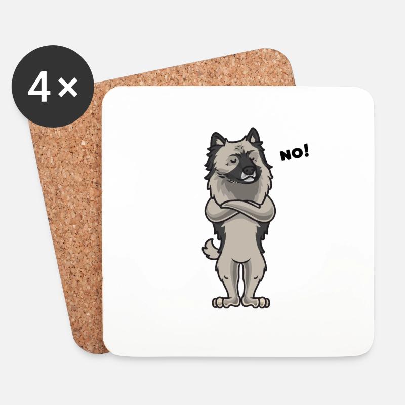 Sturer Wolfsspitz Keeshond - Untersetzer (4er-Set) - Weiß