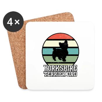 Yorkshire Terrier Dad I Retro Yorkshire Dad - Coasters (set of 4) - white - Front