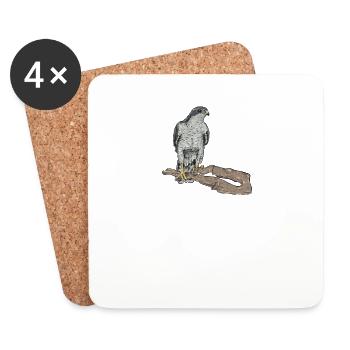 Habicht I Greifvogel Jäger Beizjagd Motiv für - Untersetzer (4er-Set) - Weiß - Vorne
