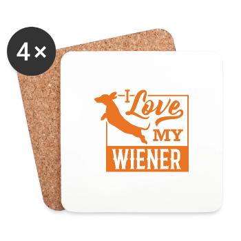 I love My Dachshund Dachshund Teckel - Coasters (set of 4) - white - Front