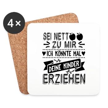 Erzieherin - Untersetzer (4er-Set) - Weiß - Vorne