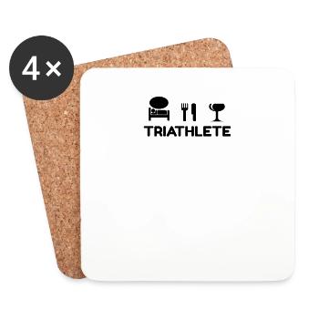 Triathlète vin - Dessous de verre (lot de 4) - blanc - Devant