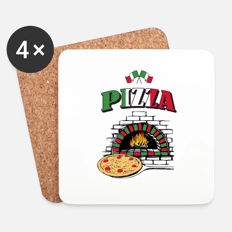Pizzabäcker Pizzeria Arbeitskleidung - Untersetzer (4er-Set) - Weiß