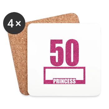 50e anniversaire 50 ans 50 anniversaire des 50 ans - Dessous de verre (lot de 4) - blanc - Devant