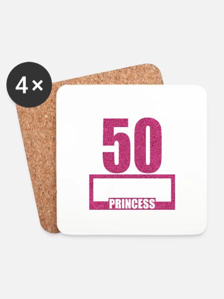 50. Geburtstag 50 Jahre 50er Birthday Princess - Untersetzer (4er-Set) - Weiß
