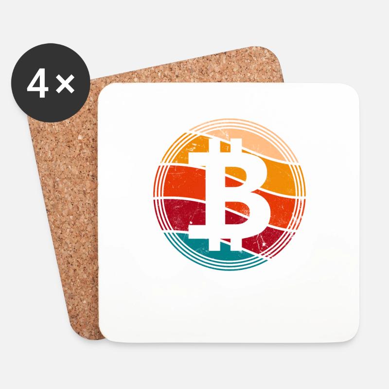Bitcoin - Untersetzer (4er-Set) - Weiß