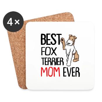 fox terrier - Coasters (set of 4) - white - Front