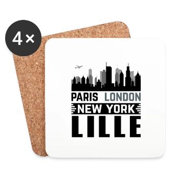 lille Paris London New York - Untersetzer (4er-Set) - Weiß - Vorne