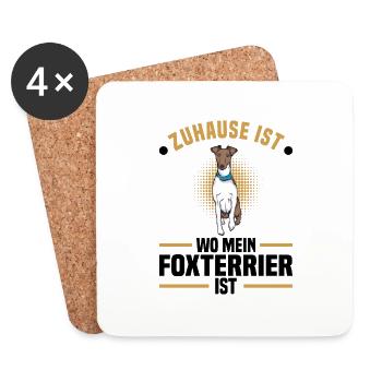 Foxterrier - Untersetzer (4er-Set) - Weiß - Vorne