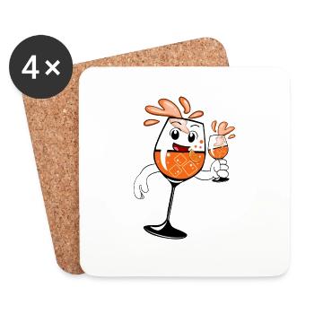 Sommer Party Italien Urlaub Alkohol T-Shirt Design - Untersetzer (4er-Set) - Weiß - Vorne