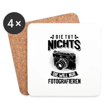 Lustiger Fotograf Spruch, Fotografie Geschenk - Untersetzer (4er-Set) - Weiß - Vorne