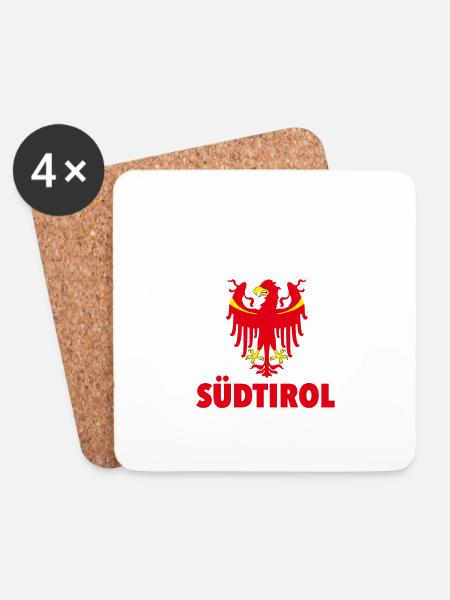 ICH MUSS GAR NIX ICH MUSS NUR NACH SÜDTIROL - Untersetzer (4er-Set) - Weiß
