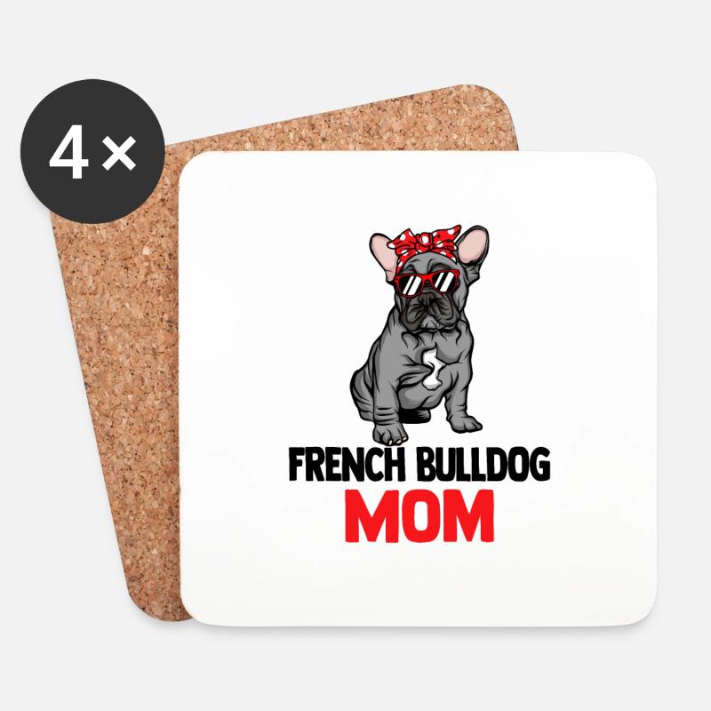 French Bulldog - Untersetzer (4er-Set) - Weiß