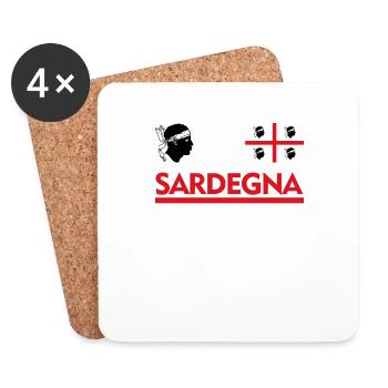 Sardinien Sardegna Kopf Sardinia - Untersetzer (4er-Set) - Weiß - Vorne