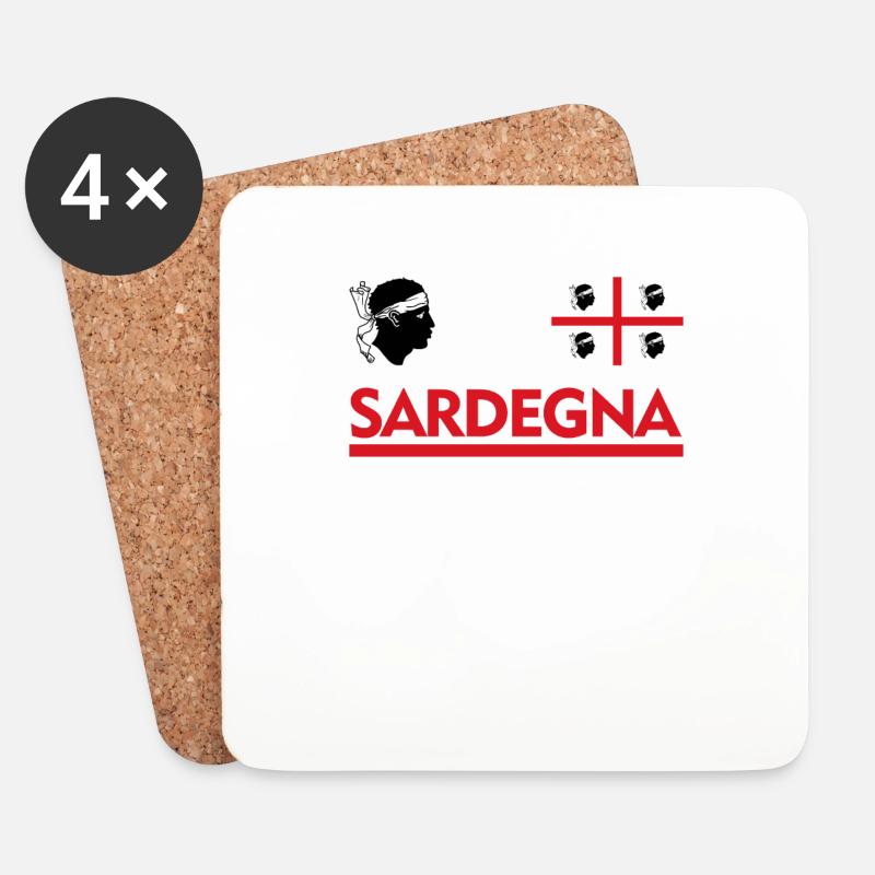 Sardinien Sardegna Kopf Sardinia - Untersetzer (4er-Set) - Weiß