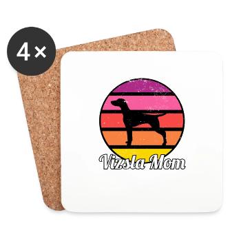 Vizsla Mom I Retro Vizsla Mom - Dessous de verre (lot de 4) - blanc - Devant