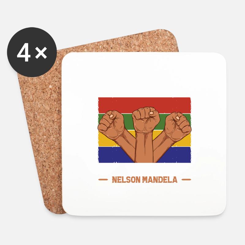 Nelson Mandela Day VI - Untersetzer (4er-Set) - Weiß