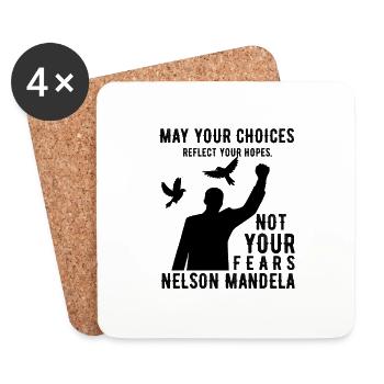 Nelson Mandela Day II - Dessous de verre (lot de 4) - blanc - Devant