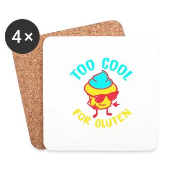 Too Cool For Gluten - Sans gluten Rengaine - Dessous de verre (lot de 4) - blanc - Devant