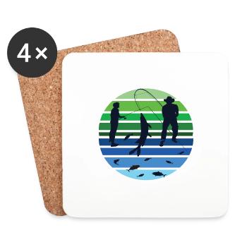 Angler, Geschenk, Fischer, Fliegenfischen - Untersetzer (4er-Set) - Weiß - Vorne