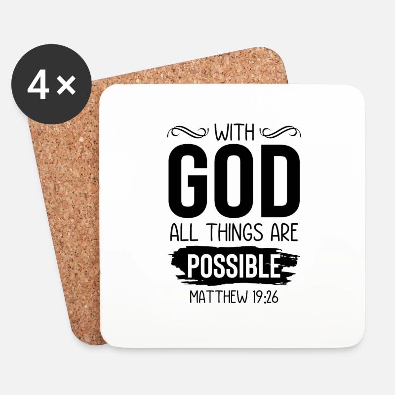 gott bibel - Untersetzer (4er-Set) - Weiß