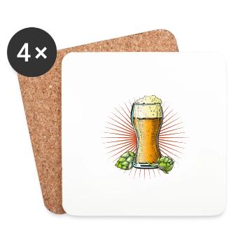 Die Hopfnung stirbt zuletzt Party Trinken Bier - Untersetzer (4er-Set) - Weiß - Vorne