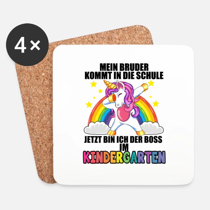 Mein Bruder Kommt In Die Schule Kindergarten Boss - Untersetzer (4er-Set) - Weiß