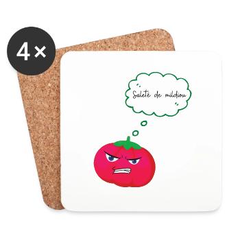 mildiou - Dessous de verre (lot de 4) - blanc - Devant