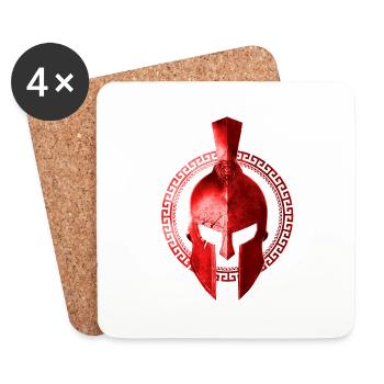 spartan casque guerrier gladiator symbole - Dessous de verre (lot de 4) - blanc - Devant