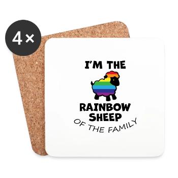 I'm the rainbow sheep of the family LGBT Geschenk - Dessous de verre (lot de 4) - blanc - Devant