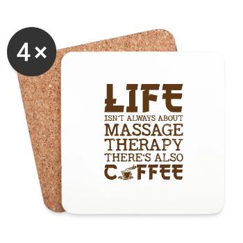 Massagen Kaffee Massage Therapeut Therapie Geschenk - Untersetzer (4er-Set) - Weiß - Vorne