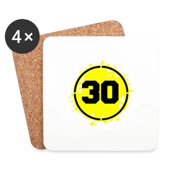 30 nombre de taches - Dessous de verre (lot de 4) - blanc - Devant