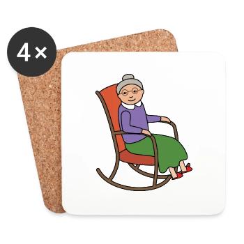 Grandma Grandmother - Coasters (set of 4) - white - Front